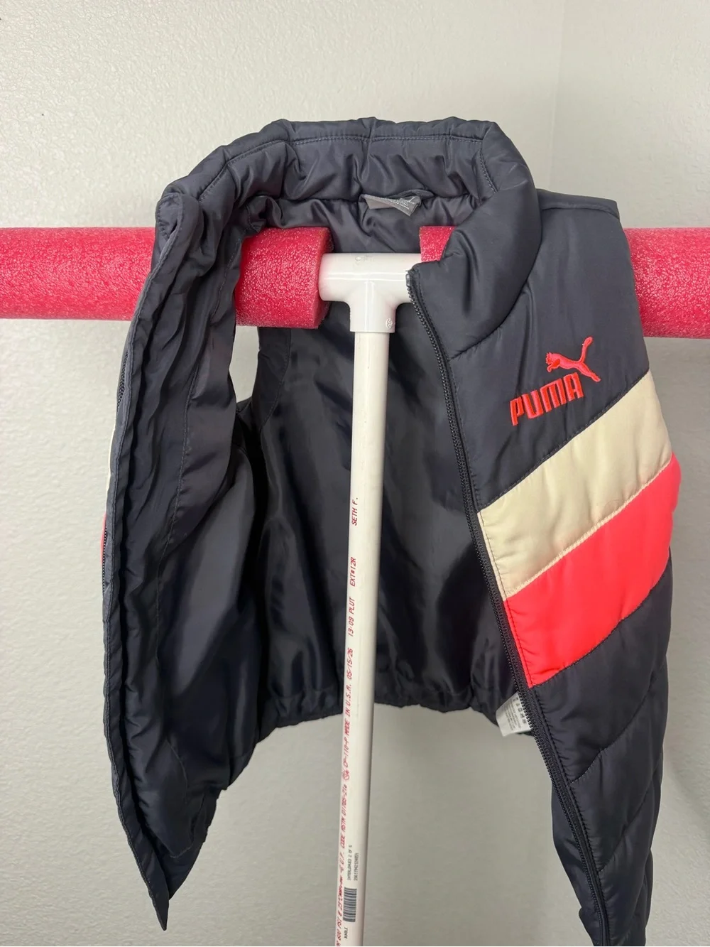 Puma Black Vest with Red & Cream Chevron